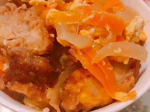 唐揚げの残りで♡卵とじ丼